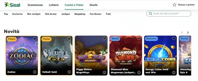 Vantaggi offerti utilizzando l'app Sisal